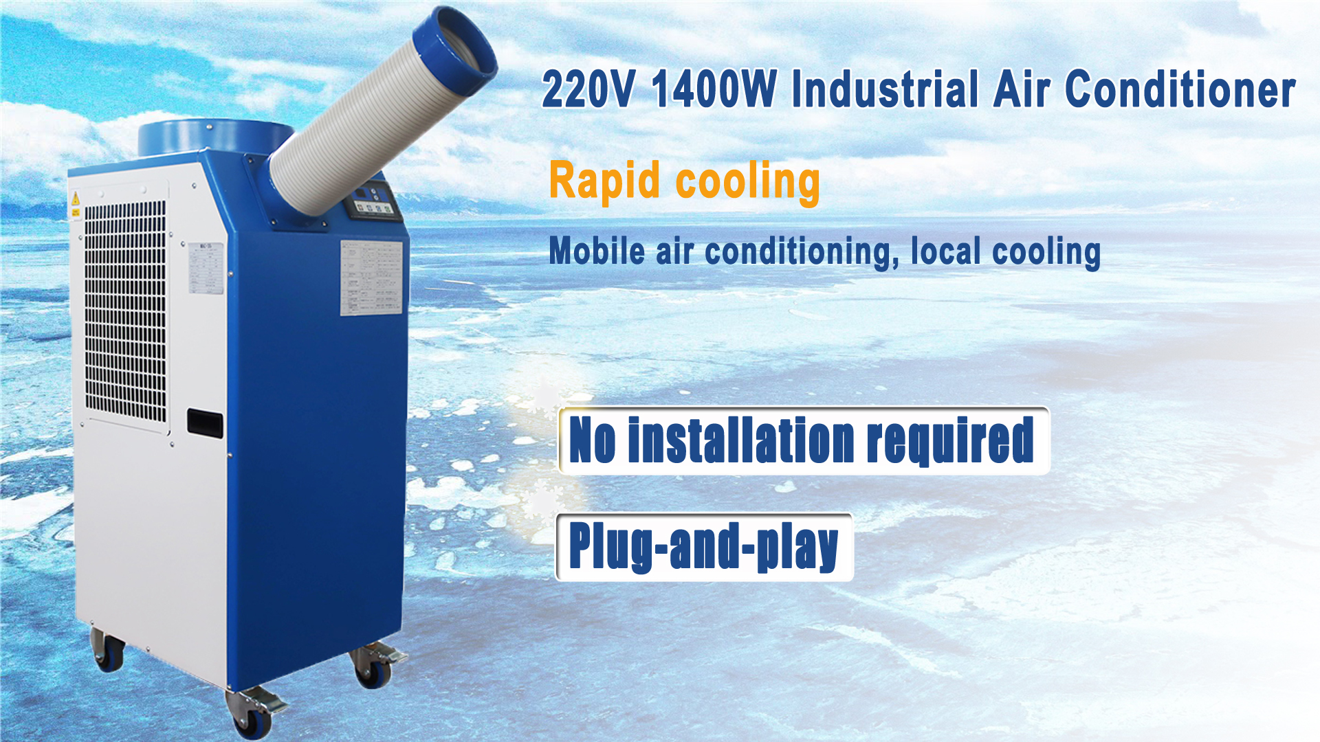 INTBUYING Industrial Mobile Spot Cooler Rapid Cooling Air